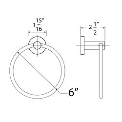 Huntington Brass Satin Brass Silver Towel Ring Brass