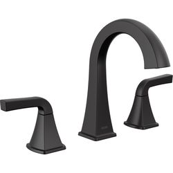 Delta Knoxville Matte Black Transitional Widespread Bathroom Sink Faucet 16 in.