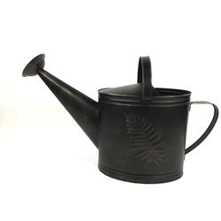 Panacea Black 2.5 gal Steel Botanical Fern Leaf Watering Can