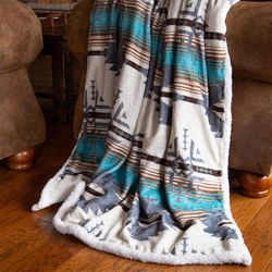 Carstens Inc 68 in. H X 54 in. L Multicolored Polyester Plush Throw Blanket