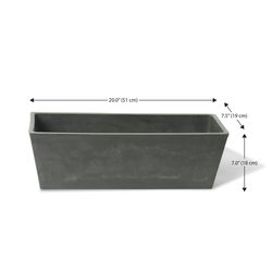Algreen 7 in. H X 7.5 in. W X 20 in. D Plastic Windowsill Planter Slate