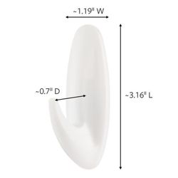 3M Command Medium Plastic Bath Hook 3.125 in. L 2 pk