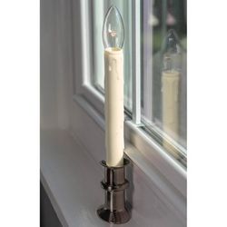 Celestial Lights Brushed Nickel No Scent Dual Intensity REMOTE HUGGER Battery Operated 4pk Candle 6.