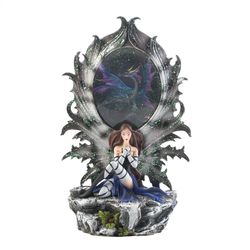 Dragon Crest 8 in. H X 5.625 in. L Fairy and Dragon Poly Resin Decorative Lighted Figurine
