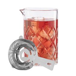OGGI 16 oz Clear Glass Cocktail Shaker with Strainer