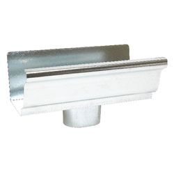 Amerimax 4 in. H X 4 in. W X 8 in. L Metallic Galvanized Steel K Gutter End with Drop