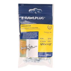 RAWLPLUG 5/32 in. D X 1.5 in. L Steel Phillips Head Hollow Wall Anchors 1 pk