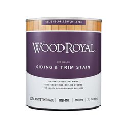 Ace Wood Royal Solid Tintable Flat Tint Base Ultra White Base Acrylic Siding and Trim Stain 1 qt