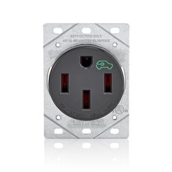Leviton EV Charging 50 amps 250 V Single Black Outlet 14-50R 1 pk