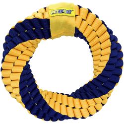 Petsport Twisted Chews For Dog Blue/Orange Cotton Giant Infinity Ring Dog Toy Medium/Large 1 pk