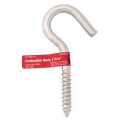Hampton Small Stainless Steel 4.8125 in. L Clothesline Hook 300 lb 1 pk