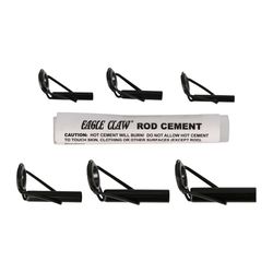 Eagle Claw 7 PC ROD TIP REPAIR KIT HEAVY DUTY BLACK Fish Rod Kit