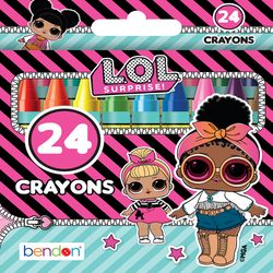Bendon MGA Washable Assorted Color Crayons 24 pk