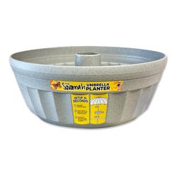 Savannah Planter 5.5 in. H X 15 in. W X 15 in. D Plastic Umbrella Planter Granite