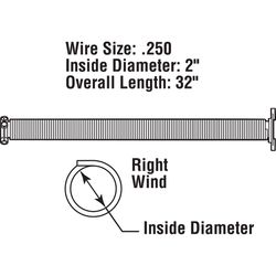 Prime-Line 32 in. L 150 lb Garage Door Torsion Spring