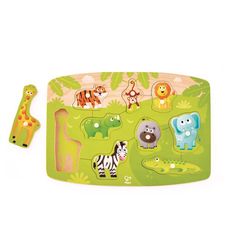 Hape Jungle Peg Puzzle Multicolored 10 pc