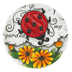 Summerfield Terrace Multi-color Cement 9.75 in. H X 9.75 in. W Sunflower Lady Bug Stepping Stone