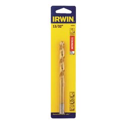 IRWIN 13/32 in. X 5-1/4 in. L High Speed Steel Drill Bit Round Shank 1 pc