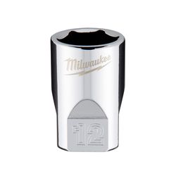 Milwaukee 12 mm X 1/4 in. drive Metric 6 Point Standard Socket 1 pc
