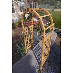 Vita Rosewood 88.7 in. H Brown Wood Garden Arbor