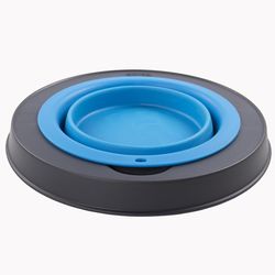 Dexas Blue Rubber 4 cups Elevated Pet Feeder For Cats/Dogs