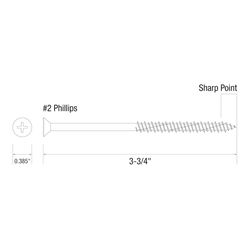 Grip-Rite 3/16 in. wire X 3-3/4 in. L Phillips Flat Head Coarse Concrete Screws