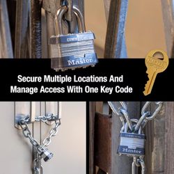 Master Lock 1-5/16 in. H X 1-3/4 in. W X 7/8 in. L Steel 4-Pin Cylinder Exterior Padlock