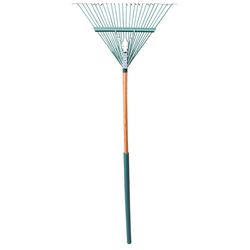 Rugg Ultra 65 in. 24 Tine Steel Springback Rake Wood Handle