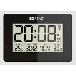 EZRead Clock/Thermometer Polyresin Black