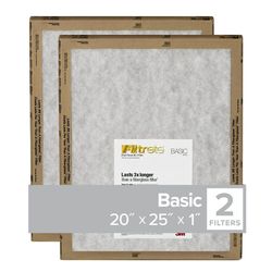Filtrete 20 in. W X 25 in. H X 1 in. Synthetic 2 MERV Flat Panel Filter 2 pk