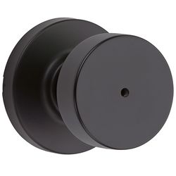 Kwikset Signature Series Pismo Knob x Round Rose Iron Black Privacy Lockset