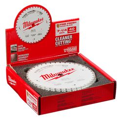Milwaukee 7-1/4 in. D X 5/8 in. Tungsten Carbide Circular Saw Blade 40 teeth 1 pc