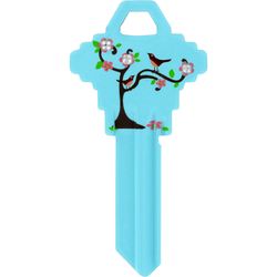 HILLMAN DIVA Tree & Birds House/Office Universal Key Blank Single Blue