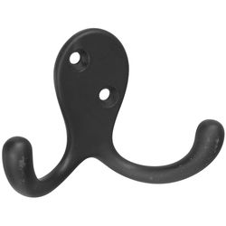 National Hardware Medium Oil Rubbed Bronze Black Zinc 3 in. L Double Hook 35 lb 1 pk