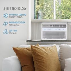 Keystone 8000 BTU 115 V Window Air Conditioner w/Remote 350 sq ft