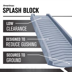 Amerimax 2.5 in. H X 11.5 in. W X 24 in. L Slate Vinyl Splash Block
