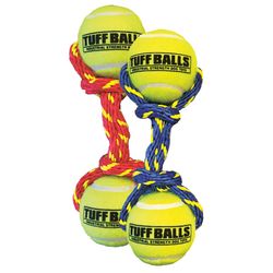 Petsport Tug Max For Dog Assorted Polyster/Rubber Rope with Tennis Ball Dog Toy Medium/Large 1 pk