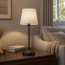 Galena 16.9 in. Matte Black Table Lamp
