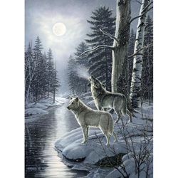 Cobble Hill Wolves By Moonlight Jigsaw Puzzle 1000 pc