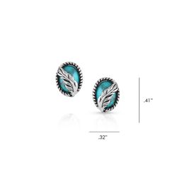Montana Silversmiths Women's World's Feather Silver/Turquoise Earrings Water Resistant
