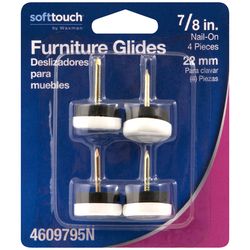 Softtouch White 7/8 in. Nail-On Plastic Chair Glide 4 pk