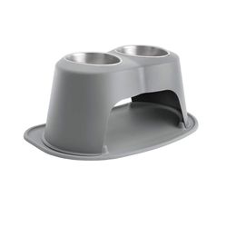 WeatherTech Dark Gray Plastic 32 oz Double Pet Feeder For Cats/Dogs