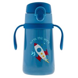 Stephen Joseph Space Bottle with Handle Plastic/Stainless Steel 1 pk