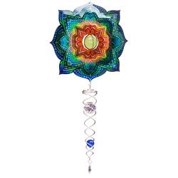 Spinfinity Designs Multi-color Stainless Steel 6.5 in. Glow Mandala Mini Set Outdoor Spinner