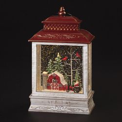 Roman Confetti Lite LED Multicolored Swirl Farmer Santa Lantern Indoor Christmas Decor 10.5 in.