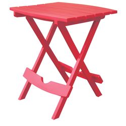 Adams Quik-Fold Cherry Red Rectangular Resin Folding Side Table