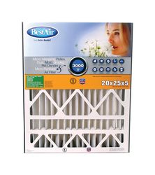 BestAir 20 in. W X 25 in. H X 5 in. 13 MERV Pleated Air Filter 1 pk