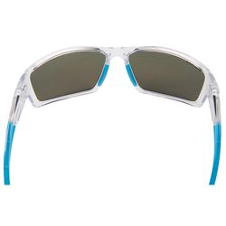 Seachoice Seaspray Sunglasses Unisex Shiny Clear Frame Blue Mirror Lens Polarized