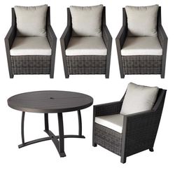 Living Accents Fullerton 5 pc Brown Aluminum Wicker Dining Set Tan