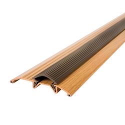 M-D Building Products 0.75 in. H X 3.75 in. W X 36 in. L Aluminum/Vinyl Deluxe Low Threshold Oak